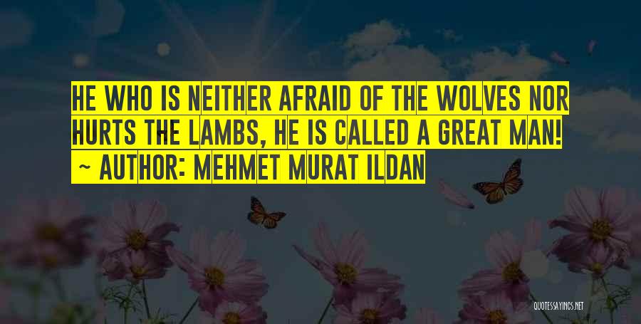 Mehmet Murat Ildan Quotes: He Who Is Neither Afraid Of The Wolves Nor Hurts The Lambs, He Is Called A Great Man!