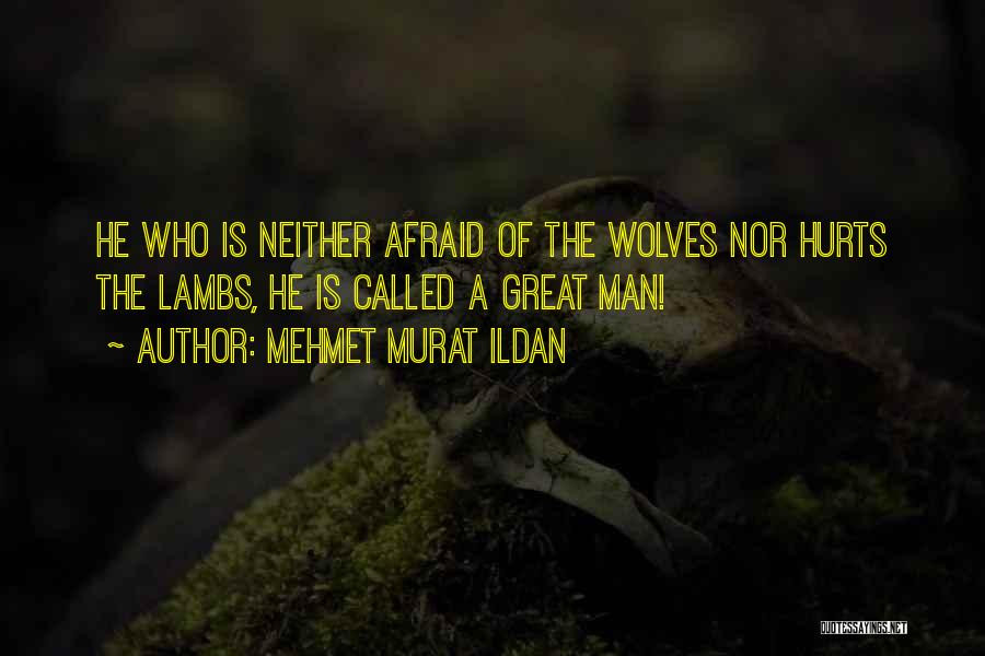 Mehmet Murat Ildan Quotes: He Who Is Neither Afraid Of The Wolves Nor Hurts The Lambs, He Is Called A Great Man!