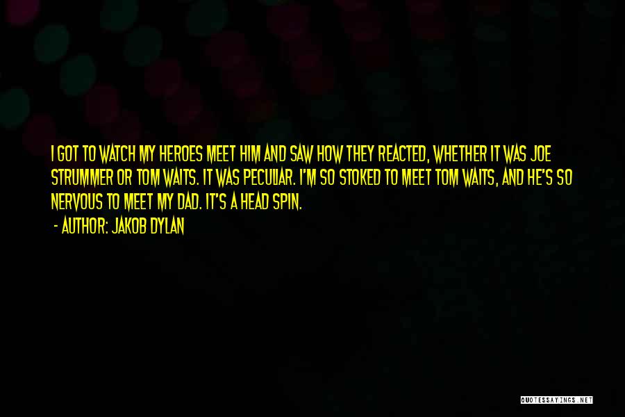 Jakob Dylan Quotes: I Got To Watch My Heroes Meet Him And Saw How They Reacted, Whether It Was Joe Strummer Or Tom