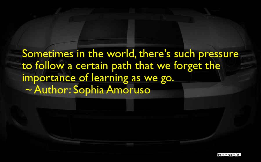 Sophia Amoruso Quotes: Sometimes In The World, There's Such Pressure To Follow A Certain Path That We Forget The Importance Of Learning As