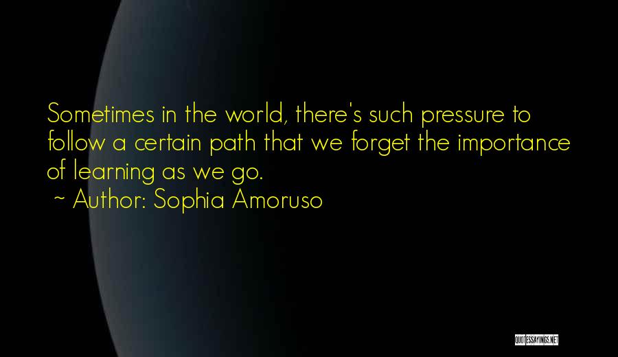 Sophia Amoruso Quotes: Sometimes In The World, There's Such Pressure To Follow A Certain Path That We Forget The Importance Of Learning As