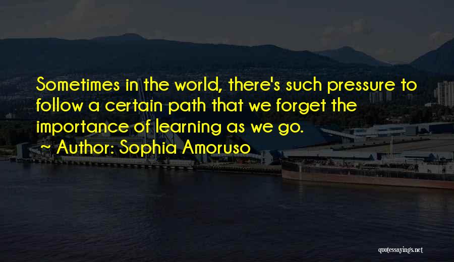 Sophia Amoruso Quotes: Sometimes In The World, There's Such Pressure To Follow A Certain Path That We Forget The Importance Of Learning As