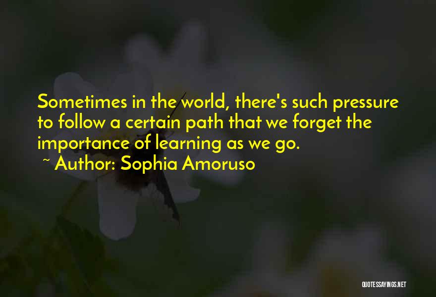 Sophia Amoruso Quotes: Sometimes In The World, There's Such Pressure To Follow A Certain Path That We Forget The Importance Of Learning As
