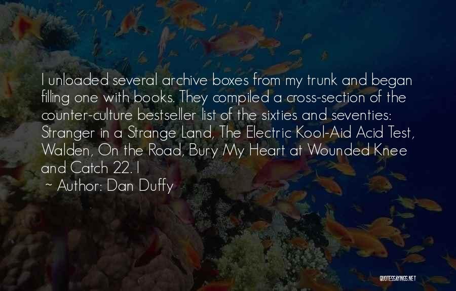 Dan Duffy Quotes: I Unloaded Several Archive Boxes From My Trunk And Began Filling One With Books. They Compiled A Cross-section Of The