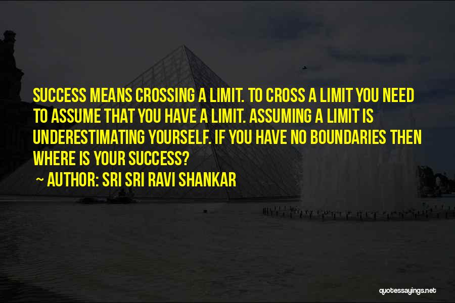 Sri Sri Ravi Shankar Quotes: Success Means Crossing A Limit. To Cross A Limit You Need To Assume That You Have A Limit. Assuming A