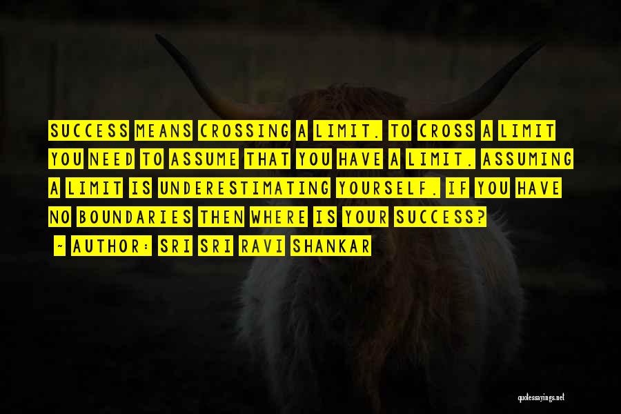 Sri Sri Ravi Shankar Quotes: Success Means Crossing A Limit. To Cross A Limit You Need To Assume That You Have A Limit. Assuming A