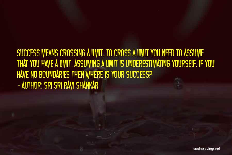 Sri Sri Ravi Shankar Quotes: Success Means Crossing A Limit. To Cross A Limit You Need To Assume That You Have A Limit. Assuming A