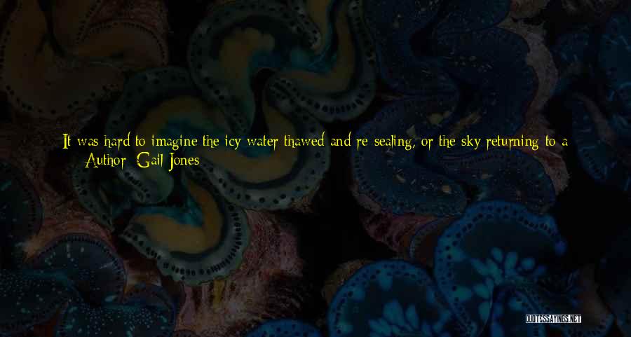 Gail Jones Quotes: It Was Hard To Imagine The Icy Water Thawed And Re-sealing, Or The Sky Returning To A Lively Blue. She