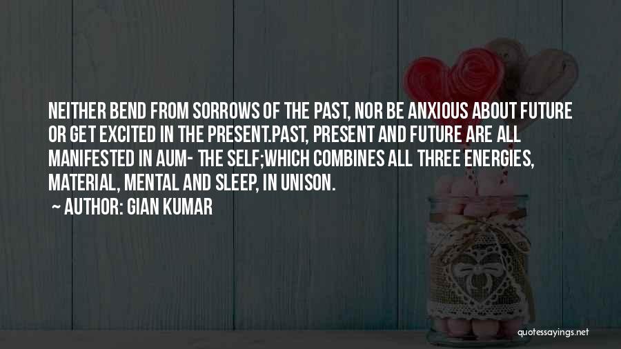 Gian Kumar Quotes: Neither Bend From Sorrows Of The Past, Nor Be Anxious About Future Or Get Excited In The Present.past, Present And