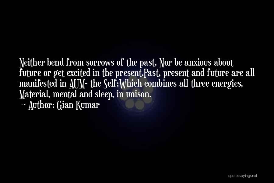 Gian Kumar Quotes: Neither Bend From Sorrows Of The Past, Nor Be Anxious About Future Or Get Excited In The Present.past, Present And