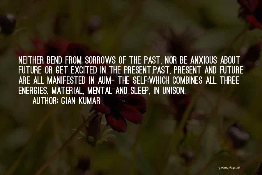 Gian Kumar Quotes: Neither Bend From Sorrows Of The Past, Nor Be Anxious About Future Or Get Excited In The Present.past, Present And