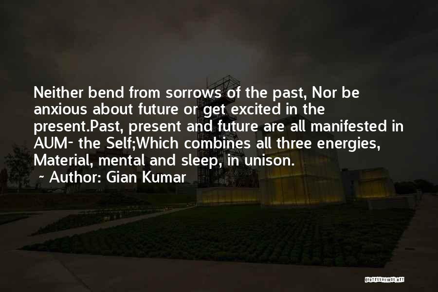 Gian Kumar Quotes: Neither Bend From Sorrows Of The Past, Nor Be Anxious About Future Or Get Excited In The Present.past, Present And