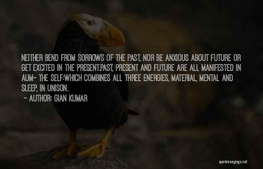 Gian Kumar Quotes: Neither Bend From Sorrows Of The Past, Nor Be Anxious About Future Or Get Excited In The Present.past, Present And