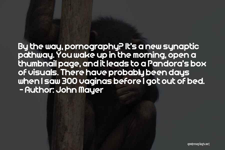 John Mayer Quotes: By The Way, Pornography? It's A New Synaptic Pathway. You Wake Up In The Morning, Open A Thumbnail Page, And