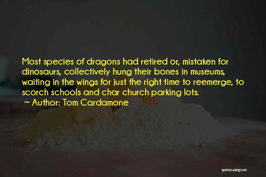 Tom Cardamone Quotes: Most Species Of Dragons Had Retired Or, Mistaken For Dinosaurs, Collectively Hung Their Bones In Museums, Waiting In The Wings