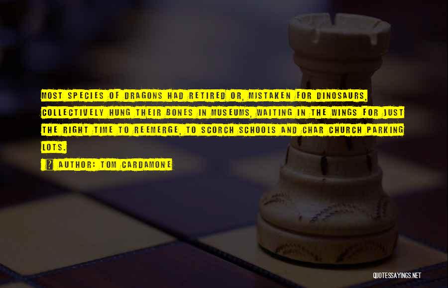 Tom Cardamone Quotes: Most Species Of Dragons Had Retired Or, Mistaken For Dinosaurs, Collectively Hung Their Bones In Museums, Waiting In The Wings
