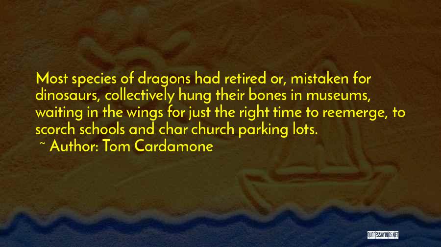 Tom Cardamone Quotes: Most Species Of Dragons Had Retired Or, Mistaken For Dinosaurs, Collectively Hung Their Bones In Museums, Waiting In The Wings