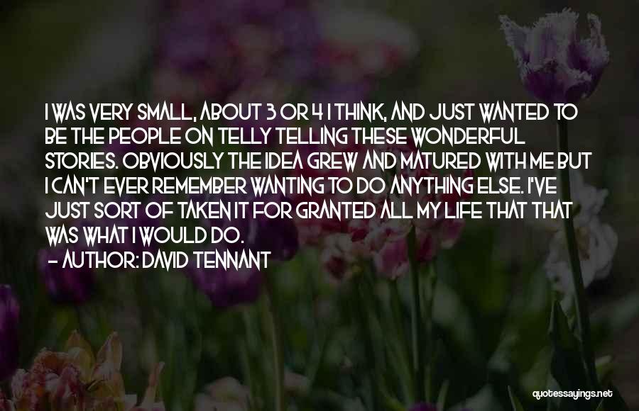 David Tennant Quotes: I Was Very Small, About 3 Or 4 I Think, And Just Wanted To Be The People On Telly Telling