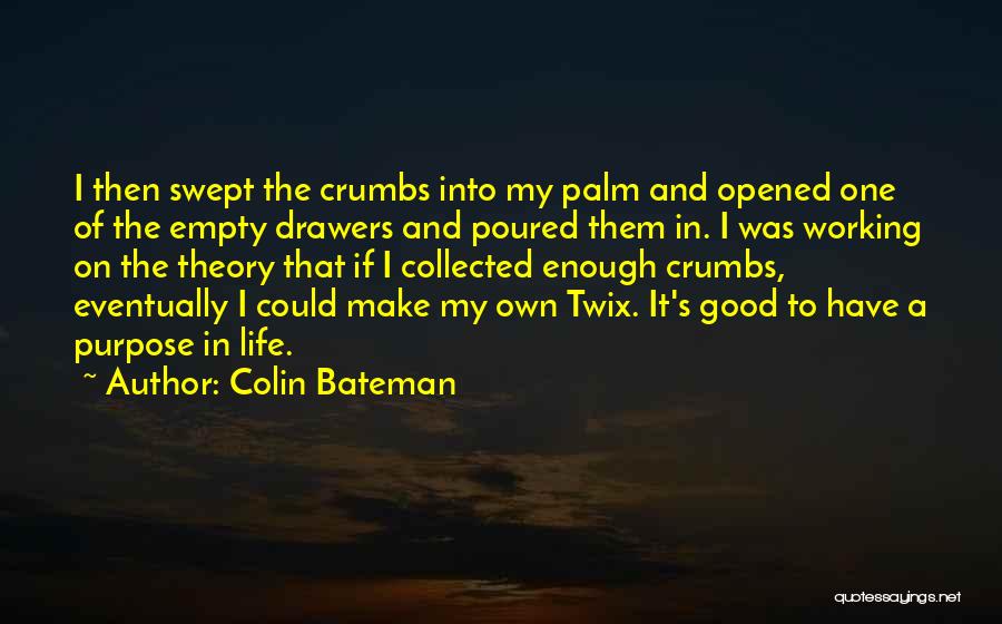 Colin Bateman Quotes: I Then Swept The Crumbs Into My Palm And Opened One Of The Empty Drawers And Poured Them In. I