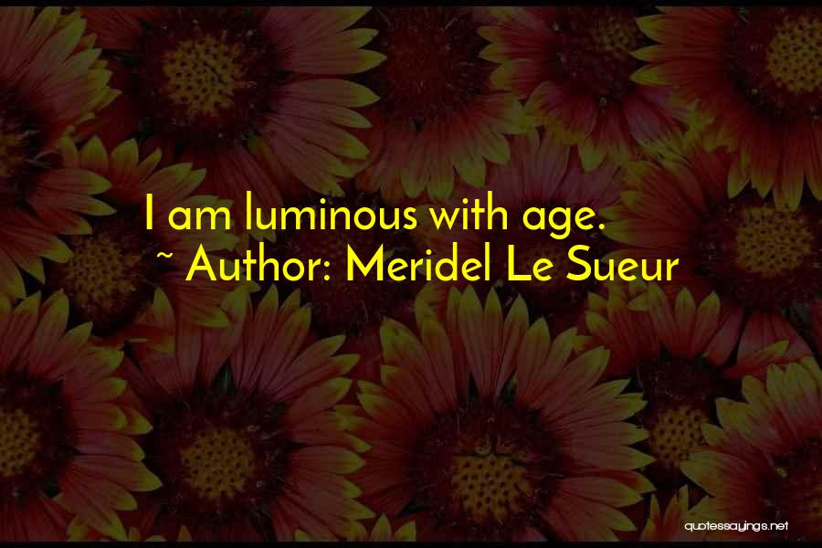 Meridel Le Sueur Quotes: I Am Luminous With Age.