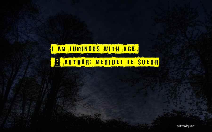 Meridel Le Sueur Quotes: I Am Luminous With Age.