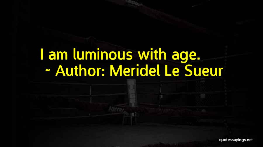 Meridel Le Sueur Quotes: I Am Luminous With Age.