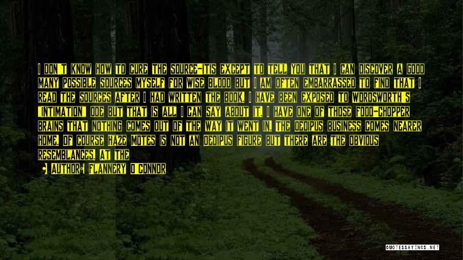 Flannery O'Connor Quotes: I Don't Know How To Cure The Source-itis Except To Tell You That I Can Discover A Good Many Possible