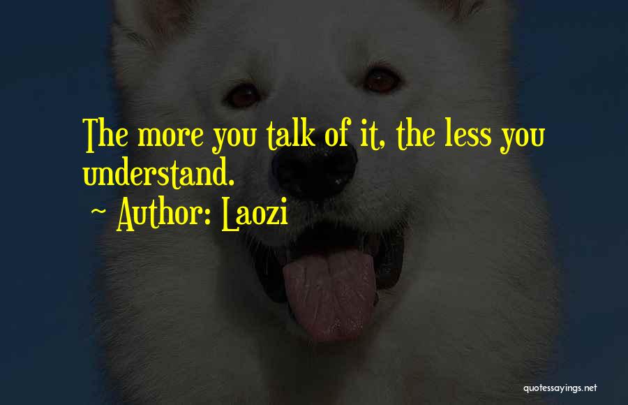 Laozi Quotes: The More You Talk Of It, The Less You Understand.