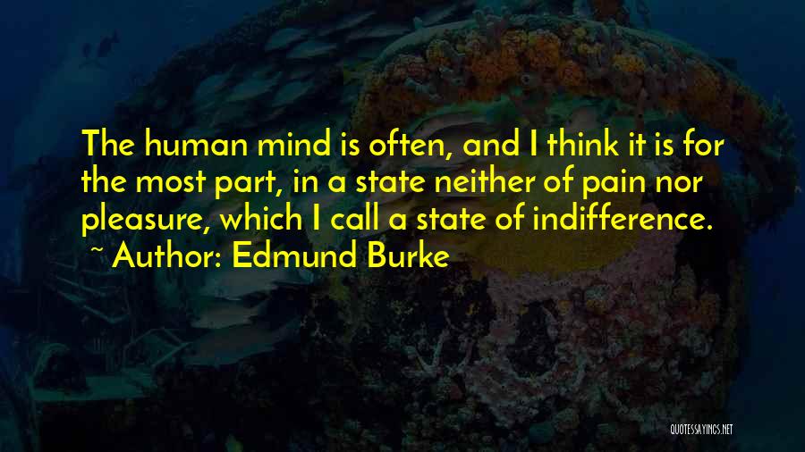 Edmund Burke Quotes: The Human Mind Is Often, And I Think It Is For The Most Part, In A State Neither Of Pain