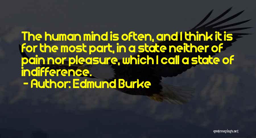 Edmund Burke Quotes: The Human Mind Is Often, And I Think It Is For The Most Part, In A State Neither Of Pain