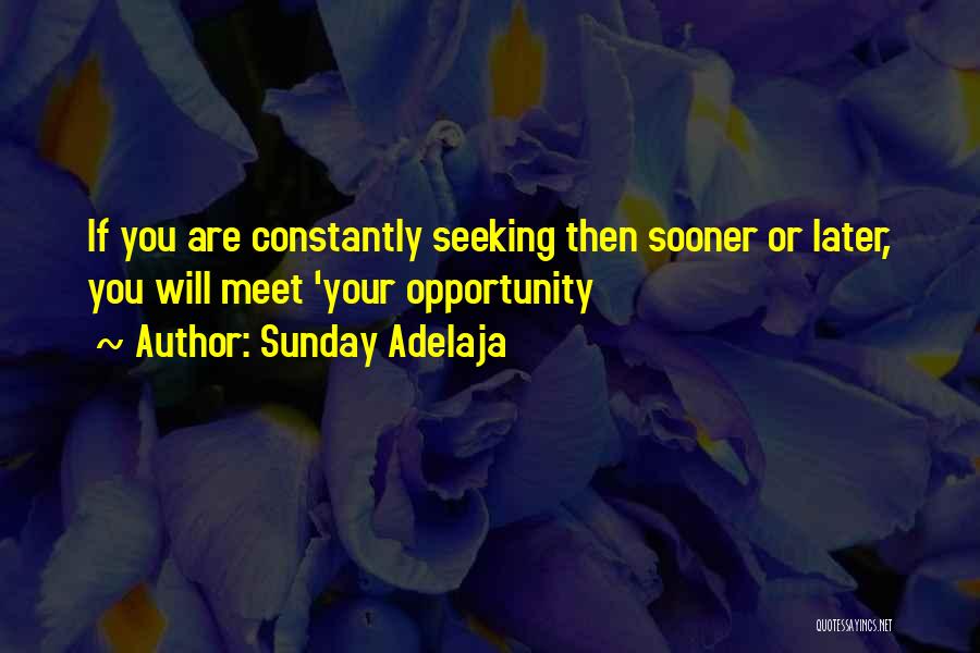 Sunday Adelaja Quotes: If You Are Constantly Seeking Then Sooner Or Later, You Will Meet 'your Opportunity