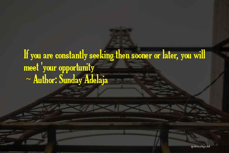 Sunday Adelaja Quotes: If You Are Constantly Seeking Then Sooner Or Later, You Will Meet 'your Opportunity