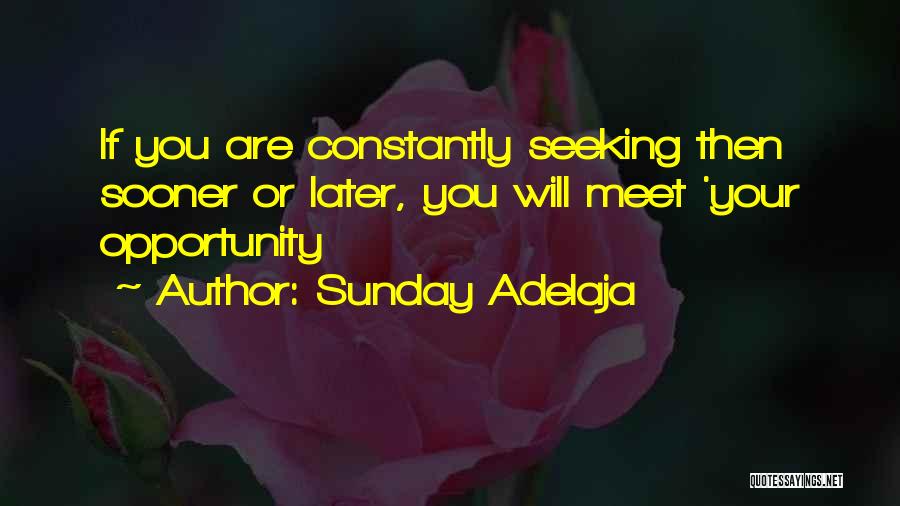 Sunday Adelaja Quotes: If You Are Constantly Seeking Then Sooner Or Later, You Will Meet 'your Opportunity