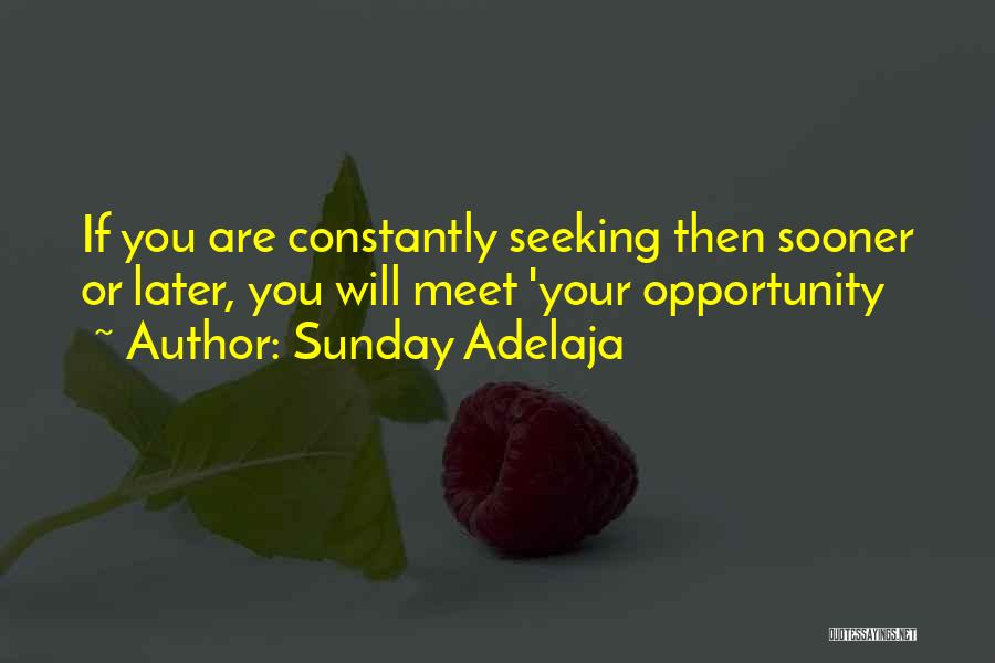 Sunday Adelaja Quotes: If You Are Constantly Seeking Then Sooner Or Later, You Will Meet 'your Opportunity
