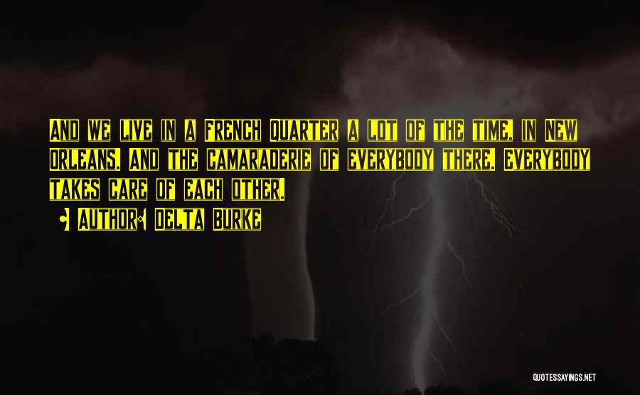 Delta Burke Quotes: And We Live In A French Quarter A Lot Of The Time, In New Orleans. And The Camaraderie Of Everybody