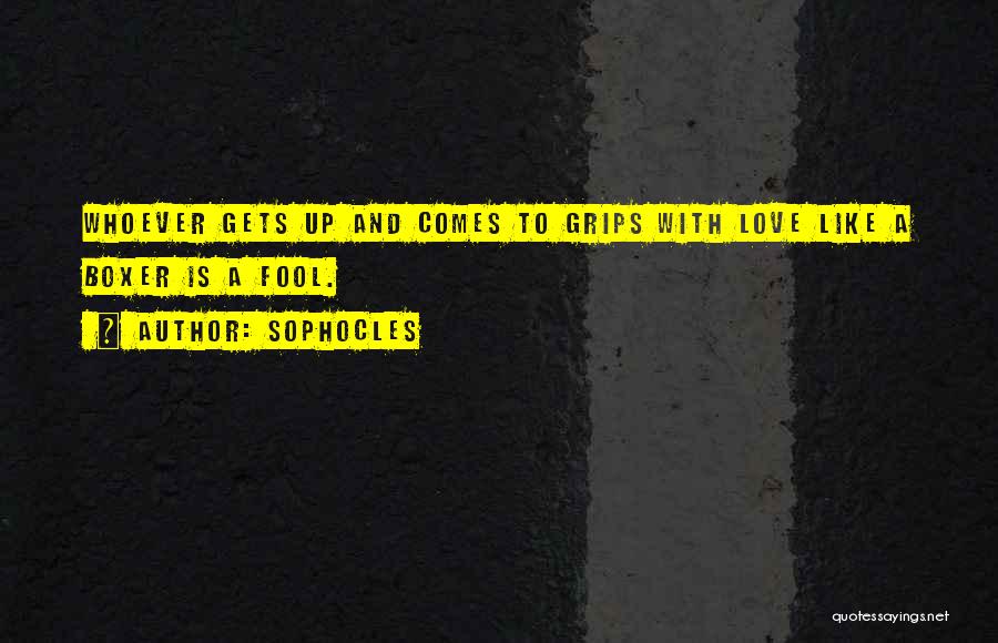 Sophocles Quotes: Whoever Gets Up And Comes To Grips With Love Like A Boxer Is A Fool.