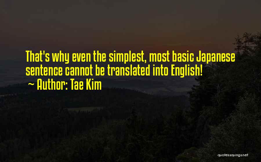 Tae Kim Quotes: That's Why Even The Simplest, Most Basic Japanese Sentence Cannot Be Translated Into English!