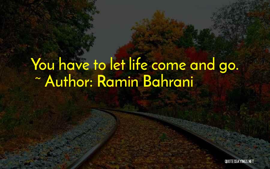 Ramin Bahrani Quotes: You Have To Let Life Come And Go.