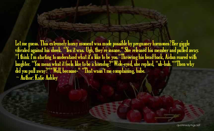 Katie Ashley Quotes: Let Me Guess. This Extremely Horny Moment Was Made Possible By Pregnancy Hormones?her Giggle Vibrated Against His Cheek. Yes It