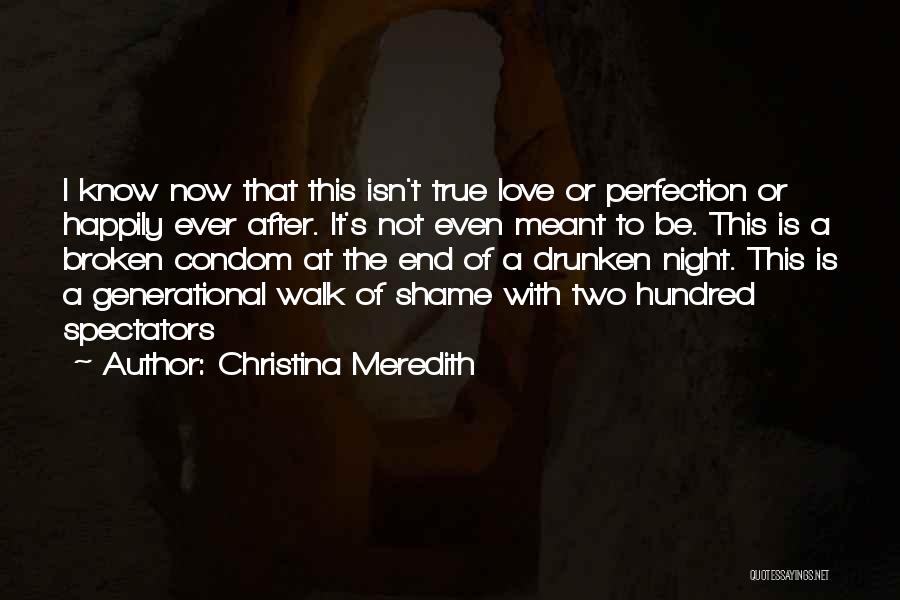 Christina Meredith Quotes: I Know Now That This Isn't True Love Or Perfection Or Happily Ever After. It's Not Even Meant To Be.