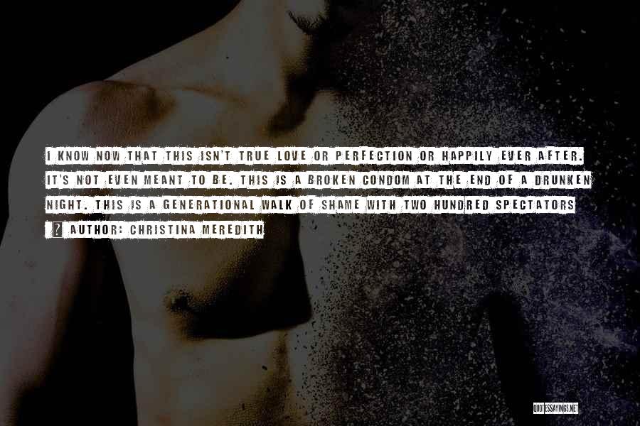 Christina Meredith Quotes: I Know Now That This Isn't True Love Or Perfection Or Happily Ever After. It's Not Even Meant To Be.