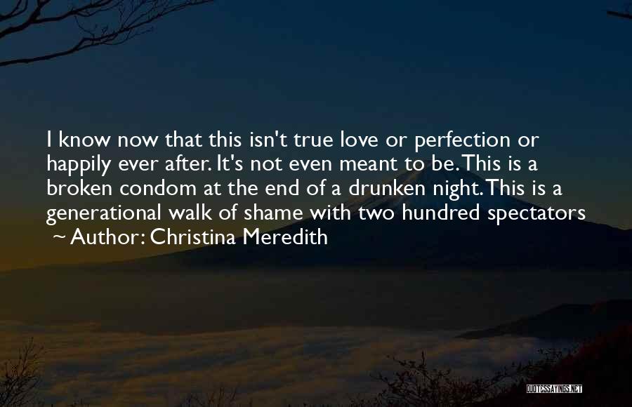 Christina Meredith Quotes: I Know Now That This Isn't True Love Or Perfection Or Happily Ever After. It's Not Even Meant To Be.