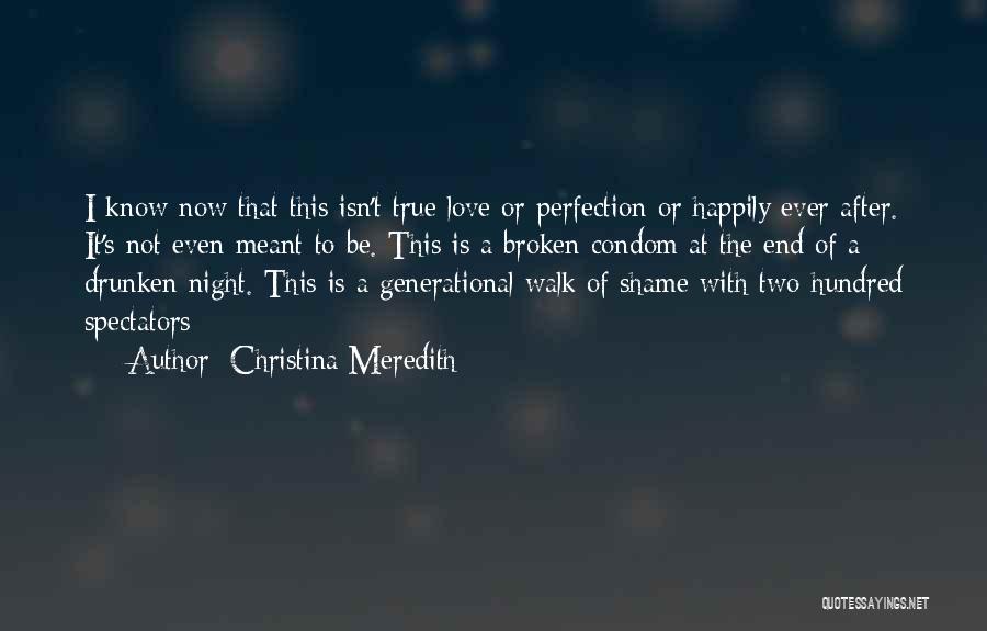 Christina Meredith Quotes: I Know Now That This Isn't True Love Or Perfection Or Happily Ever After. It's Not Even Meant To Be.