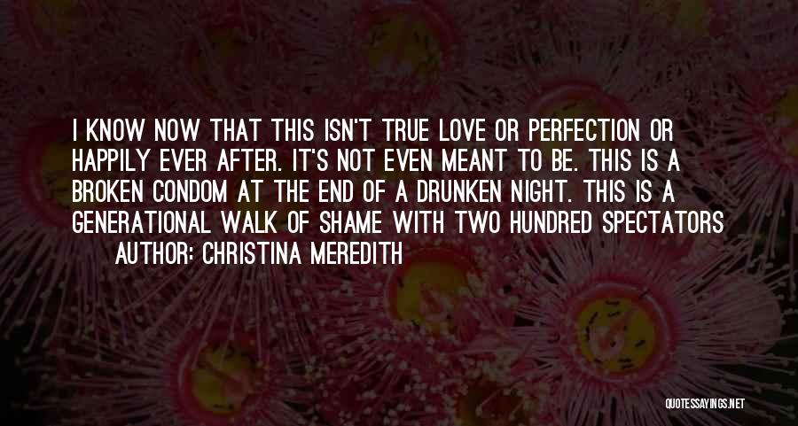 Christina Meredith Quotes: I Know Now That This Isn't True Love Or Perfection Or Happily Ever After. It's Not Even Meant To Be.