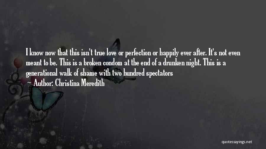 Christina Meredith Quotes: I Know Now That This Isn't True Love Or Perfection Or Happily Ever After. It's Not Even Meant To Be.