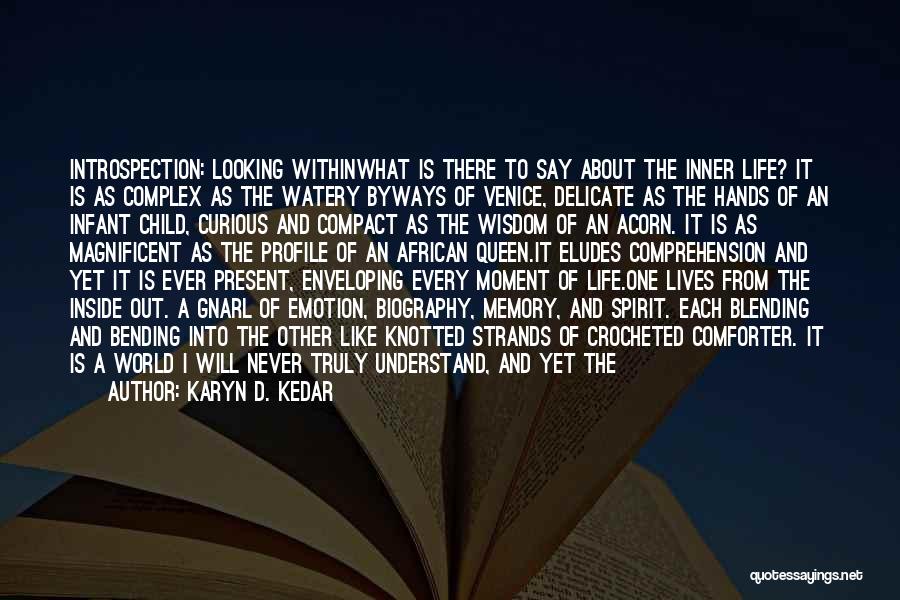 Karyn D. Kedar Quotes: Introspection: Looking Withinwhat Is There To Say About The Inner Life? It Is As Complex As The Watery Byways Of