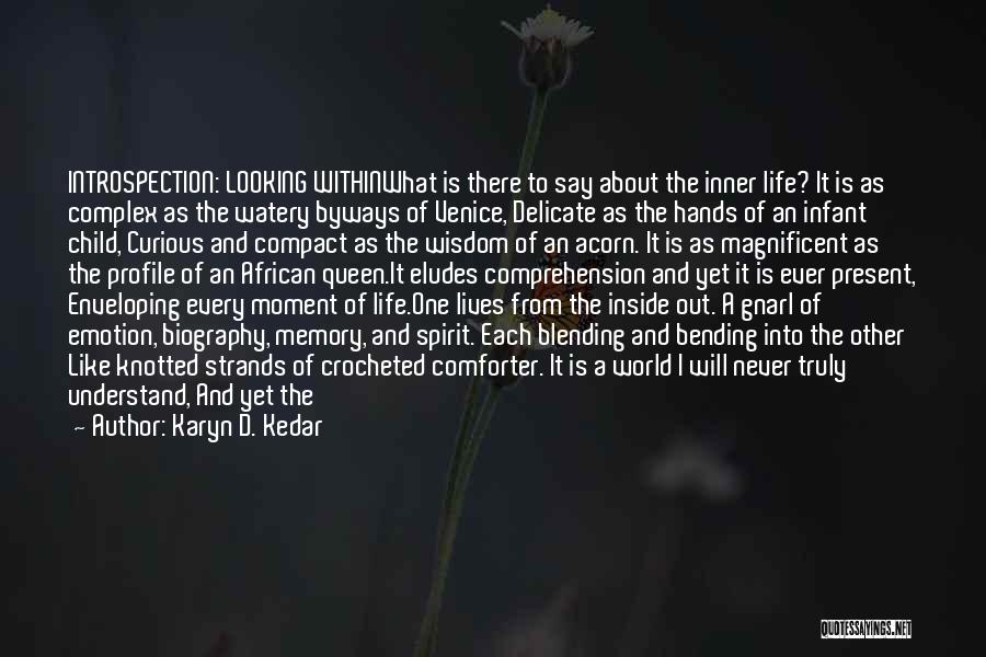 Karyn D. Kedar Quotes: Introspection: Looking Withinwhat Is There To Say About The Inner Life? It Is As Complex As The Watery Byways Of