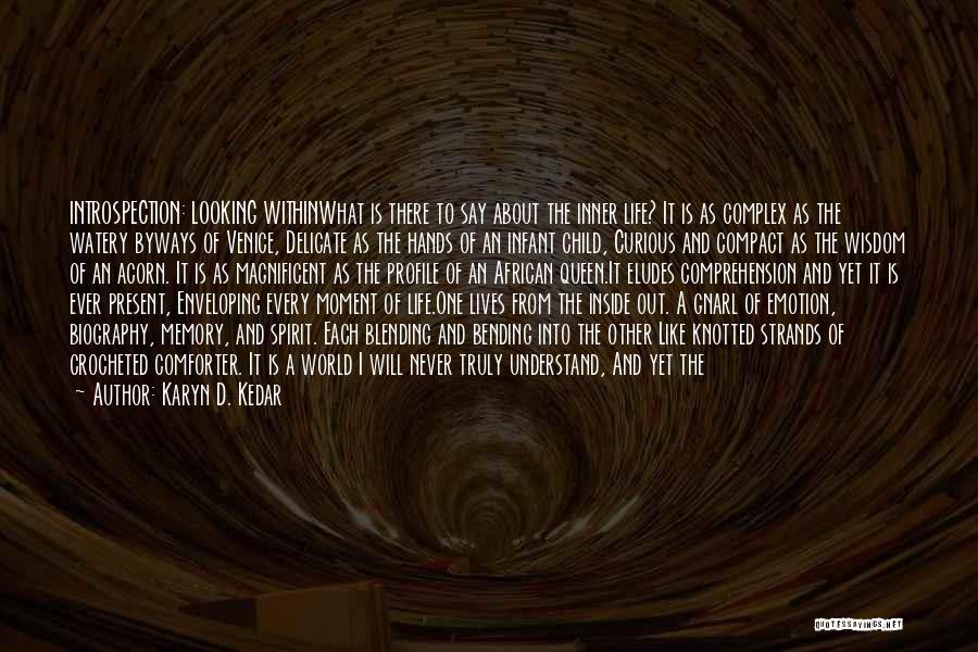 Karyn D. Kedar Quotes: Introspection: Looking Withinwhat Is There To Say About The Inner Life? It Is As Complex As The Watery Byways Of