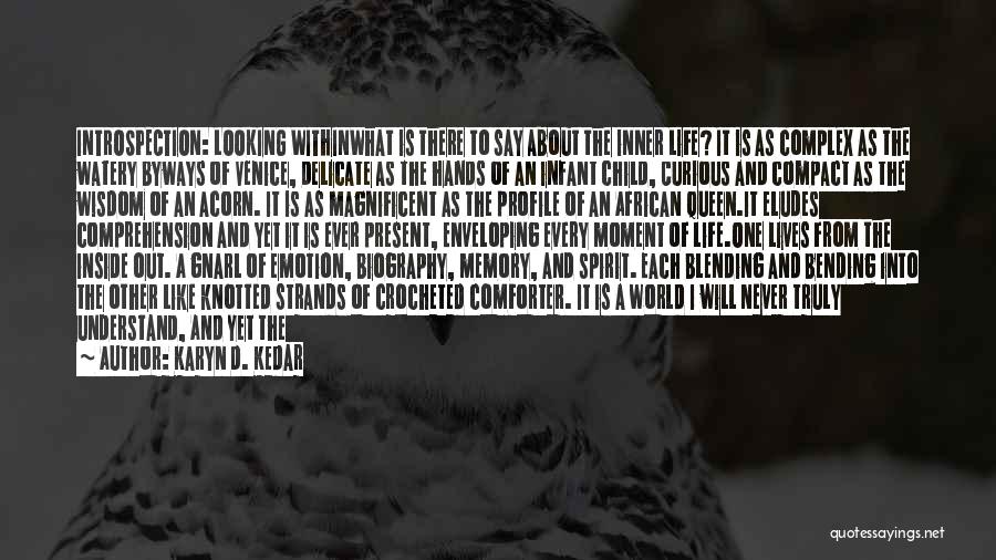 Karyn D. Kedar Quotes: Introspection: Looking Withinwhat Is There To Say About The Inner Life? It Is As Complex As The Watery Byways Of