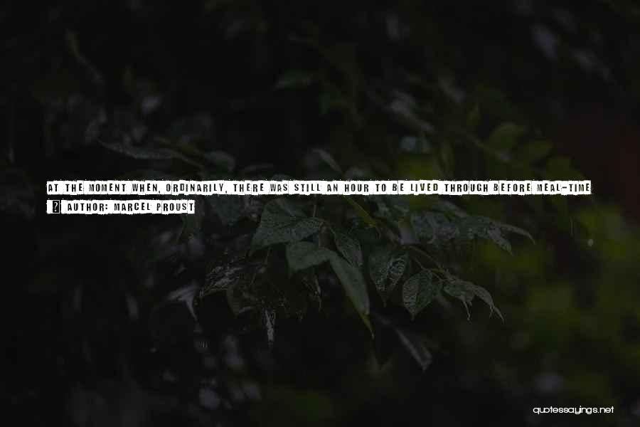 Marcel Proust Quotes: At The Moment When, Ordinarily, There Was Still An Hour To Be Lived Through Before Meal-time Sounded, We Would All